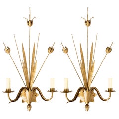 1960s Large Pair of Sconces by Maison FlorArt