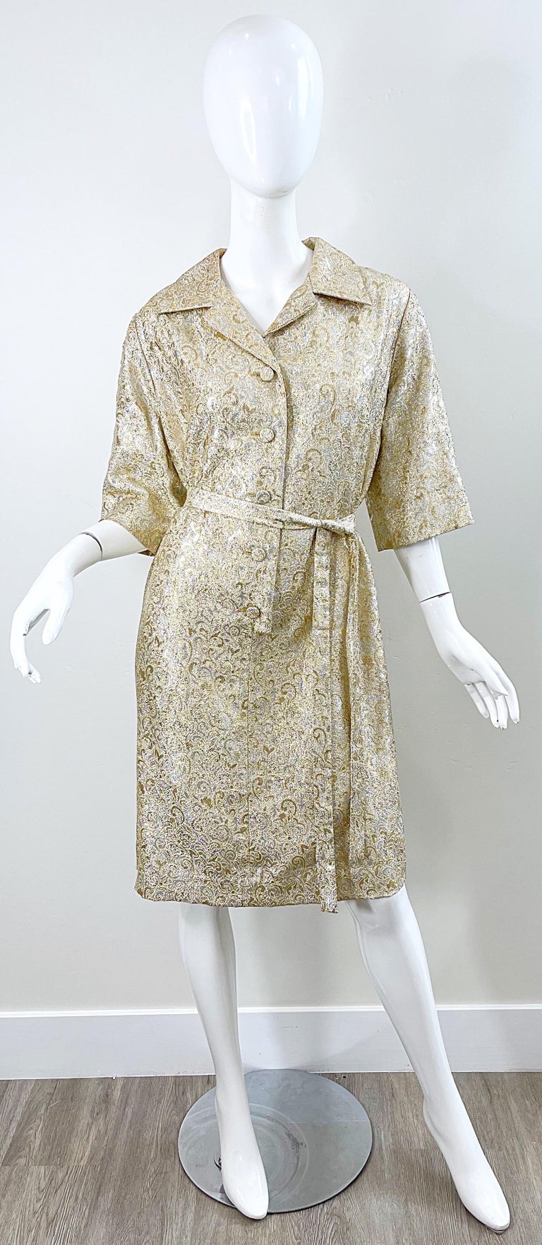 gold silk shirt dress Franchesca Long Sleeve Maxi Dress, Matte Gold