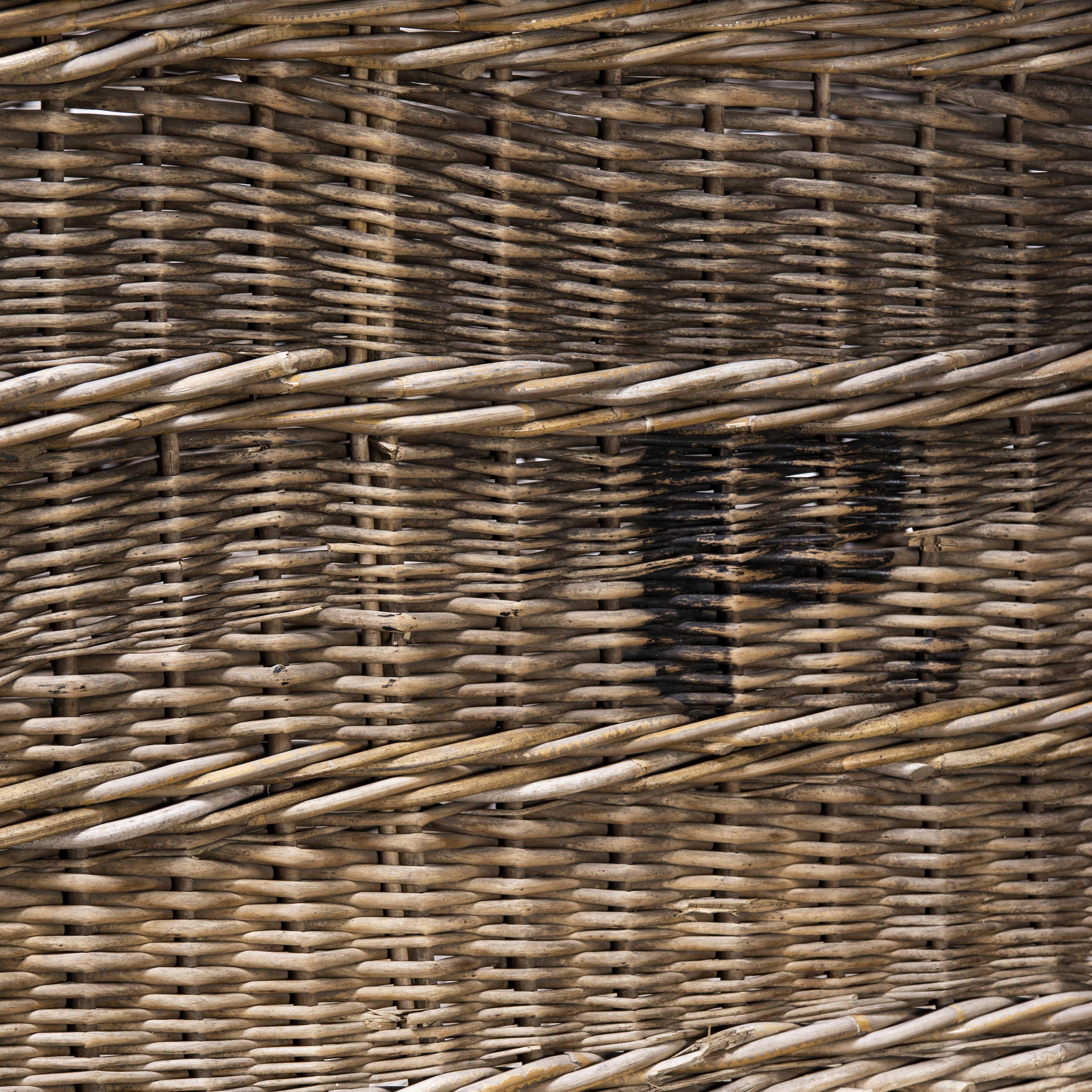 1960's Large Rattan Factory Trolley, Basket For Sale 5