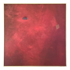 1960s Large Red Abstract Oil on Canvas