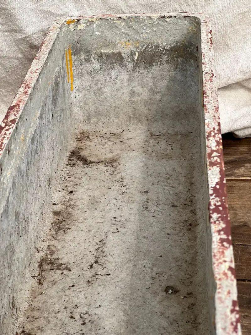 Mid-Century Modern 1960s Large Red Willy Guhl Rectangular Concrete Planter For Sale