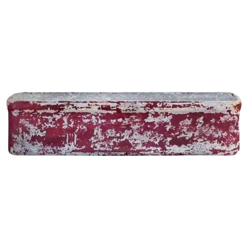 1960s Large Red Willy Guhl Rectangular Concrete Planter