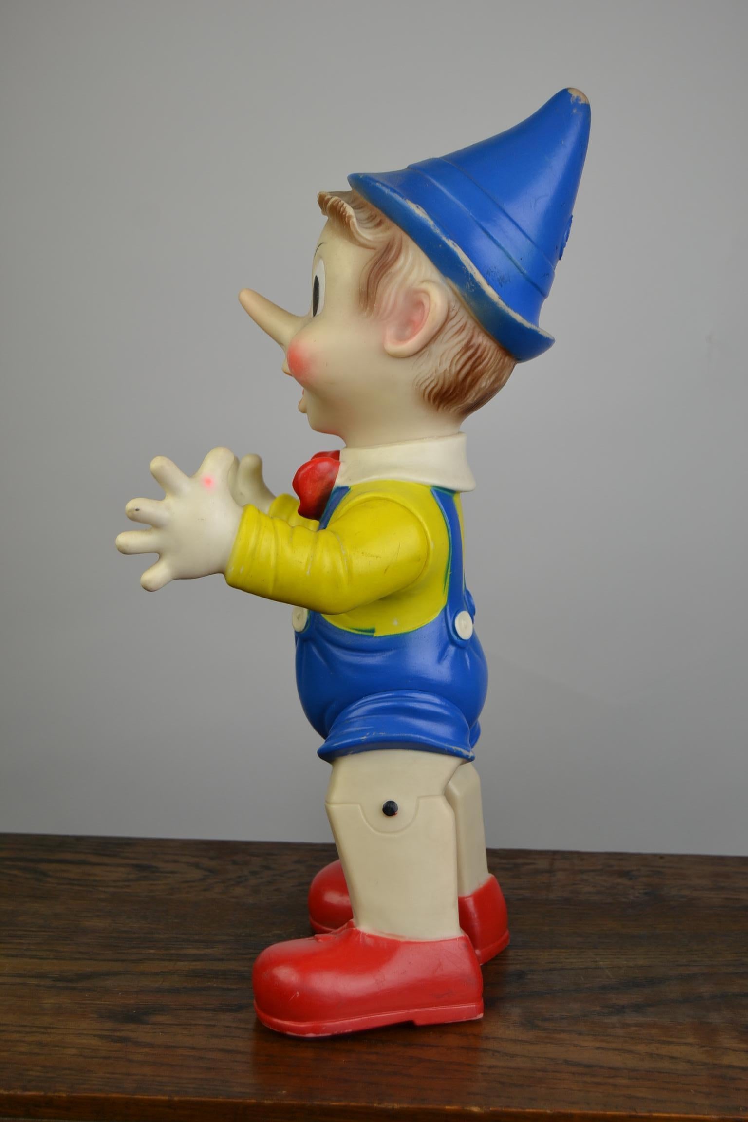 Large Rubber Pinocchio Squeaky Toy by Ledraplastic Italy, 1960s 1