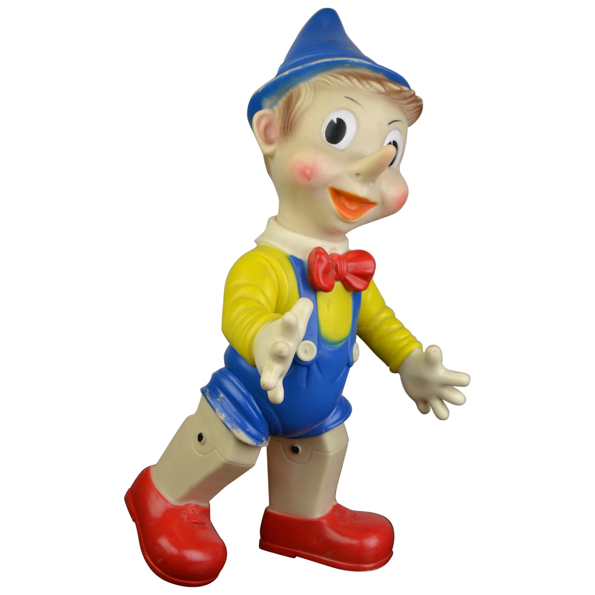 Ancien jouet vintage squeaky toy 35cm Ledraplastic Ledraplastic pouet âne Pinocchio Disney 