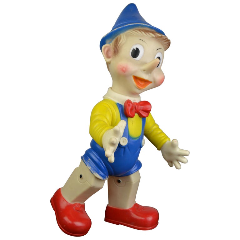 1960s Large Rubber Squeaky Toy Pinocchio, Italy For Sale at 1stdibs
