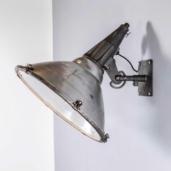 1960's Large Scale Industrial Wall Lamp - Cast Top