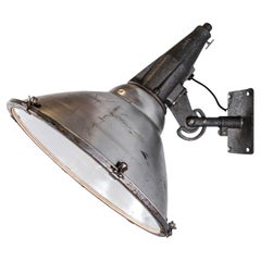 1960's Large Scale Industrial Wall Lamp - Cast Top