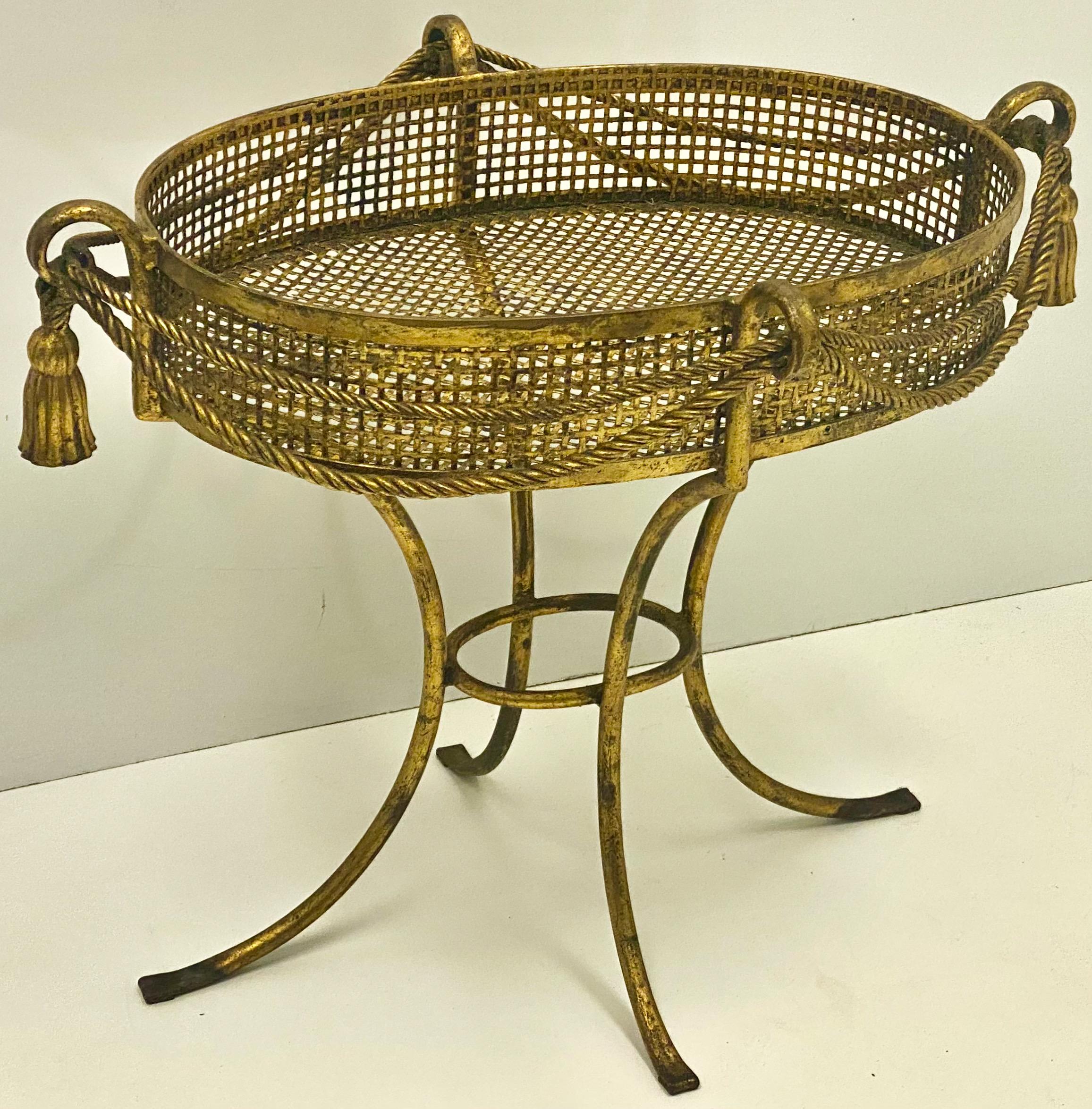 This is a large scale Italian Hollywood Regency gilt tassel planter. This is a fun piece as we approach spring. It is all original with age appropriate wear.