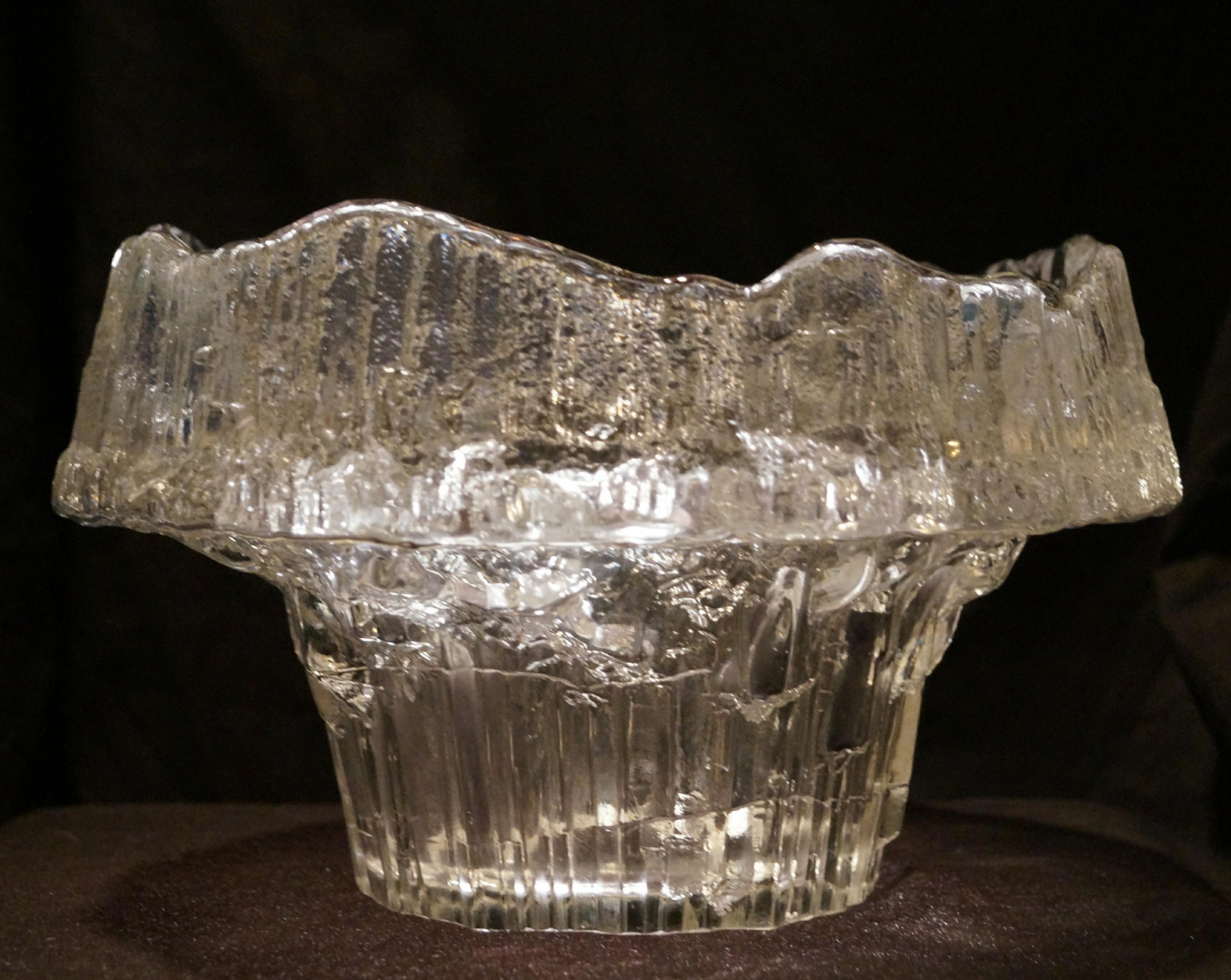 Scandinavian Modern 1960's Large Scandinavian Stellaria Glass Bowl by Tapio Wirkkala Finland For Sale