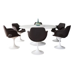 1960s Large Scandinavian Tulip shaped Dining-Set / Complete Restored!