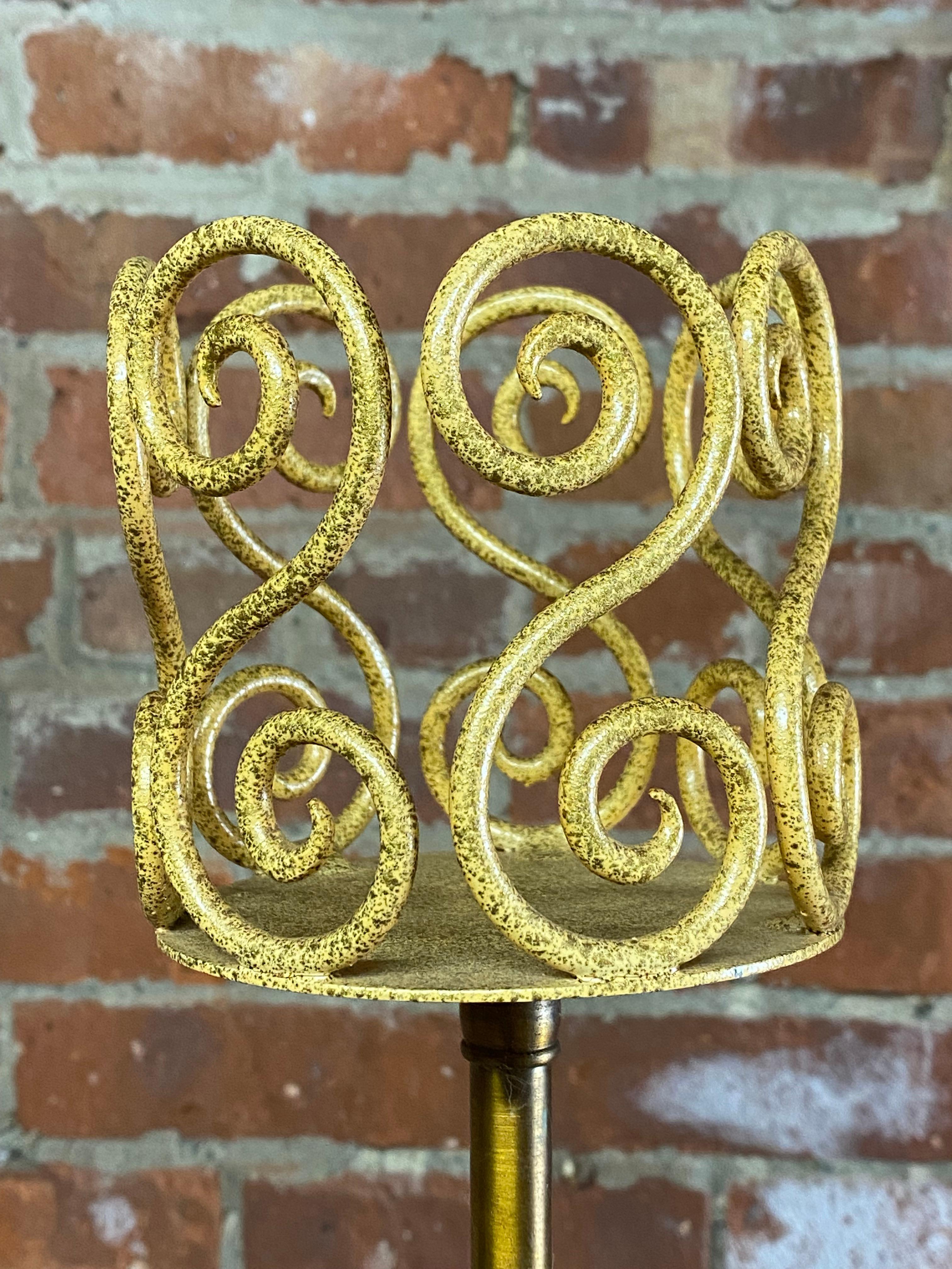 1960s Large Scroll Metalwork Table Lamps, A Pair 3