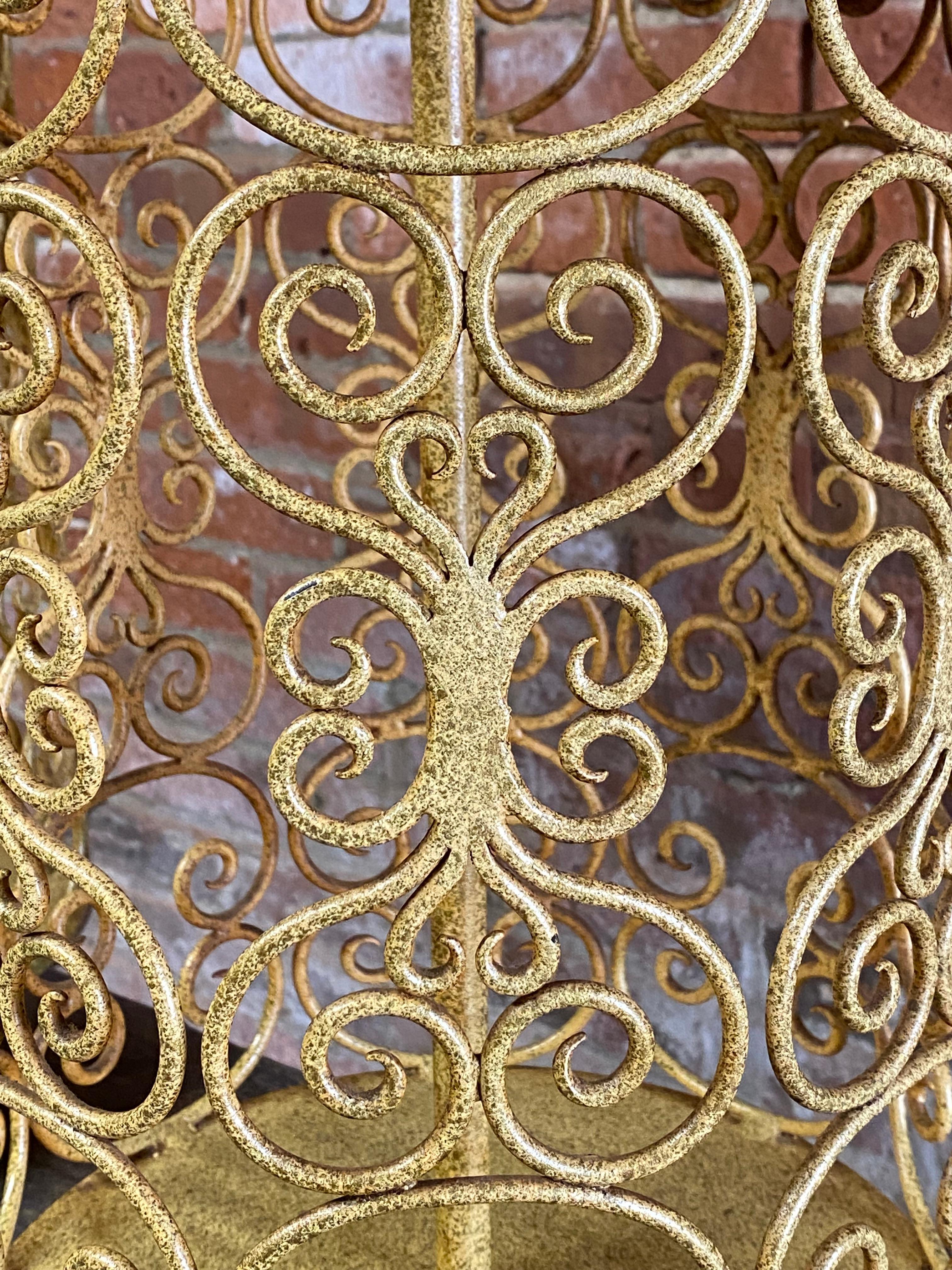 1960s Large Scroll Metalwork Table Lamps, A Pair 5