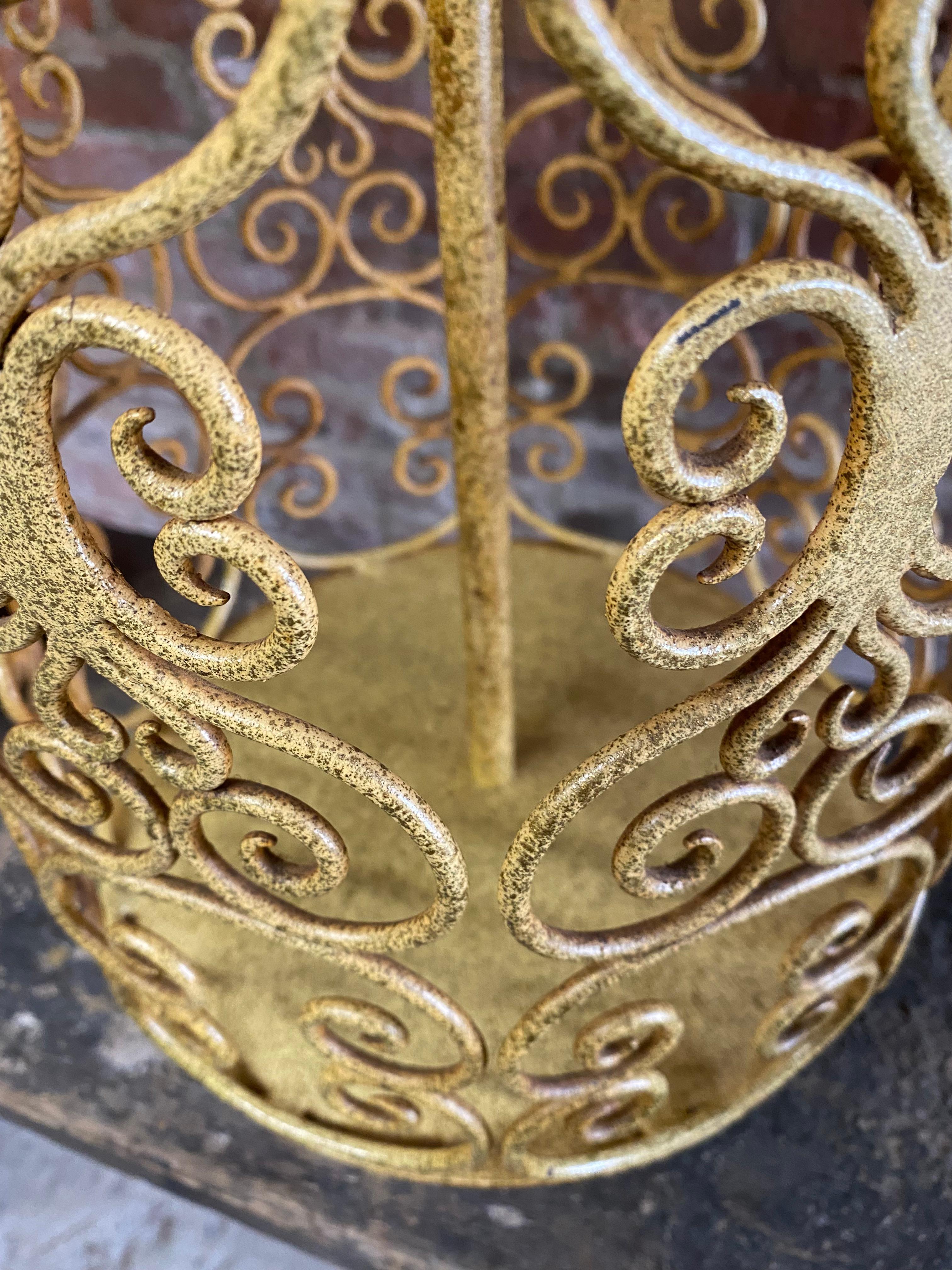 1960s Large Scroll Metalwork Table Lamps, A Pair 6