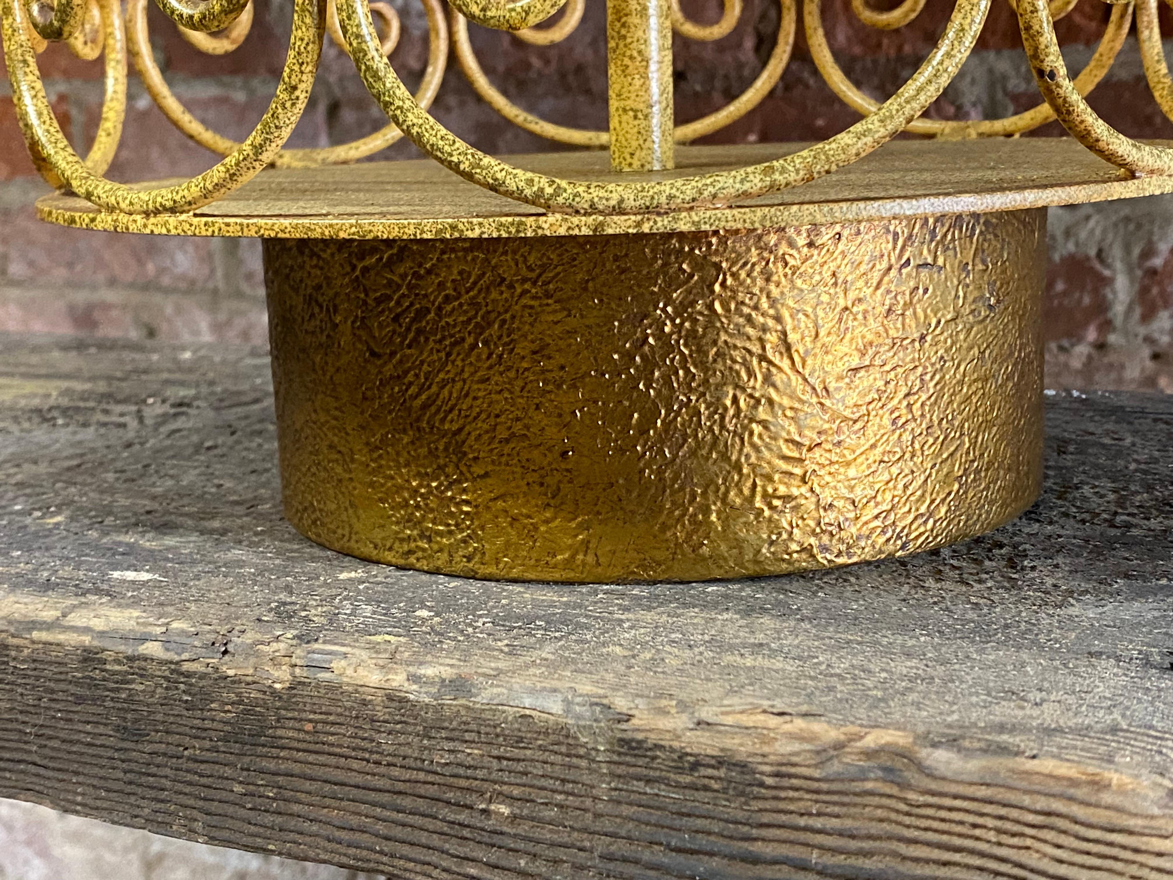 1960s Large Scroll Metalwork Table Lamps, A Pair 10