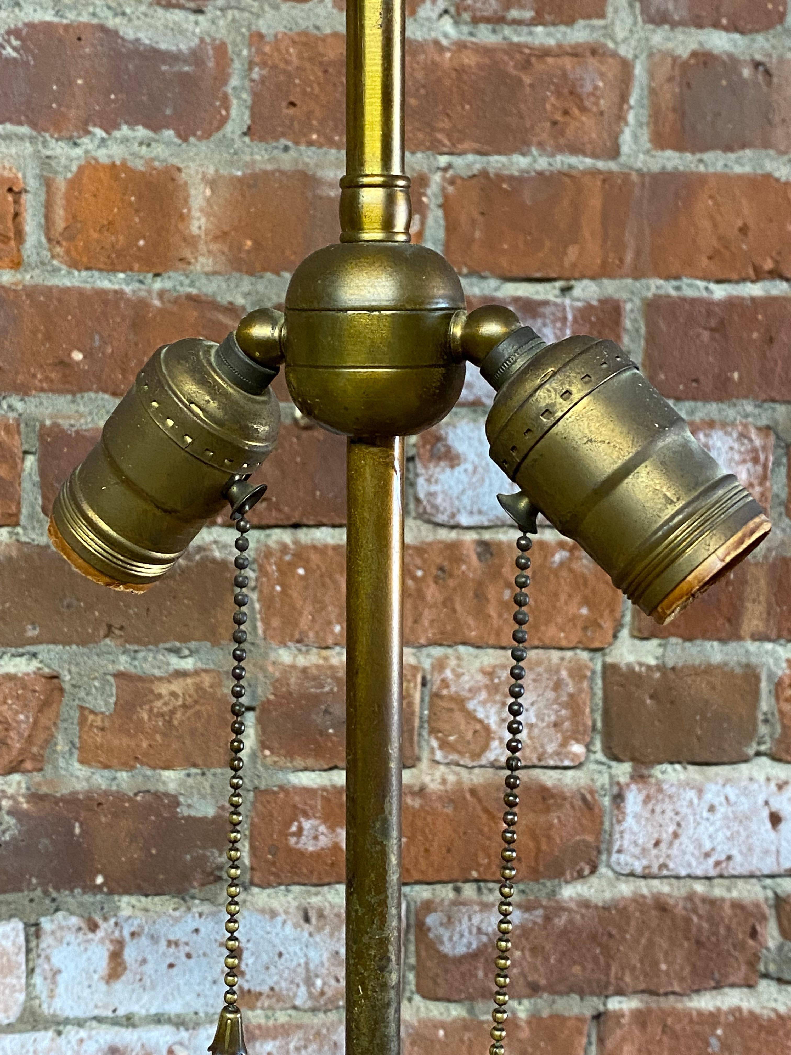1960s Large Scroll Metalwork Table Lamps, A Pair 12