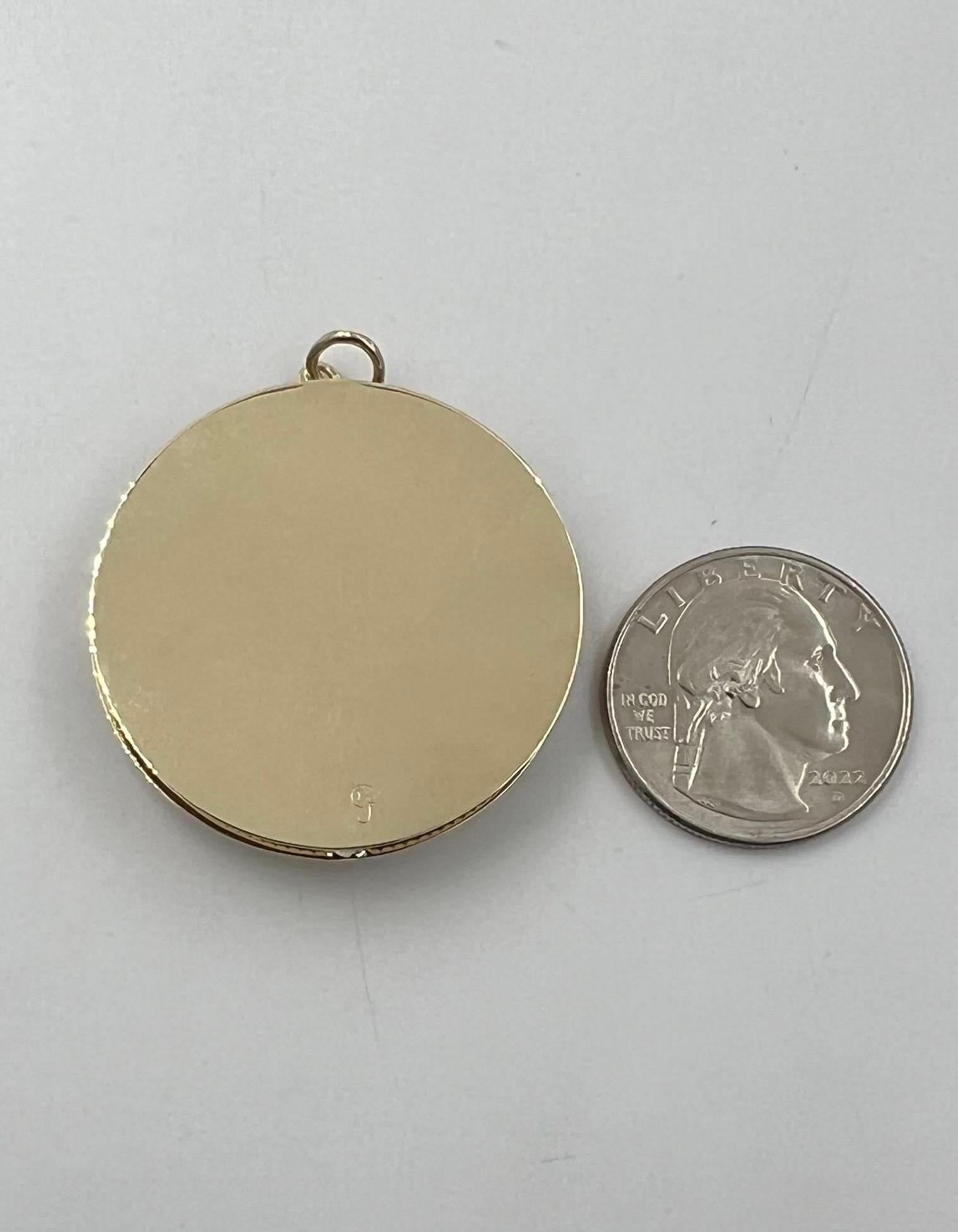 Cesto di pietre a forma di scatola d'ombra grande degli anni '60 in oro giallo 14k - ciondolo charme in vendita 1