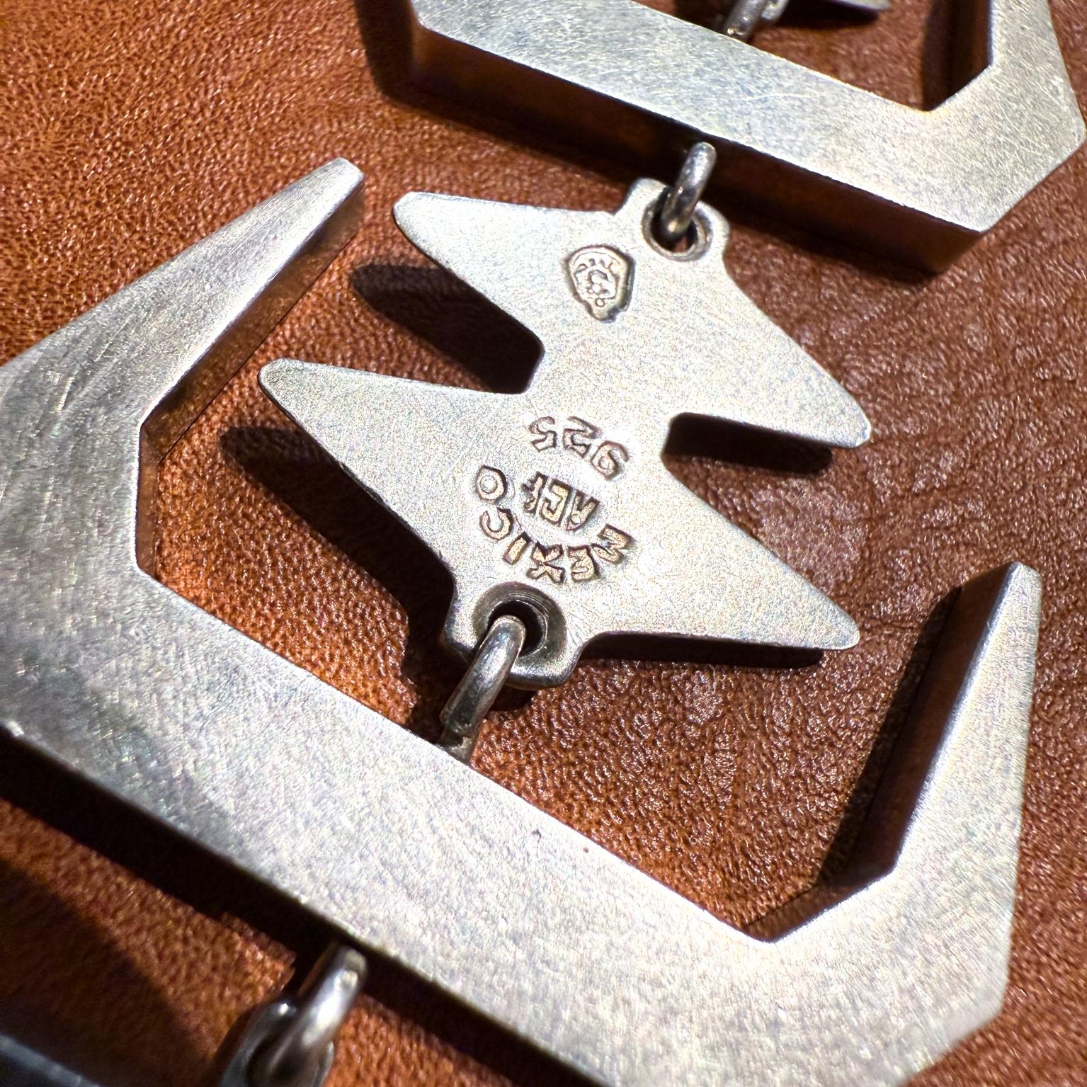 1960s Large Sterling Silver Fish Skeleton Pendant For Sale 1