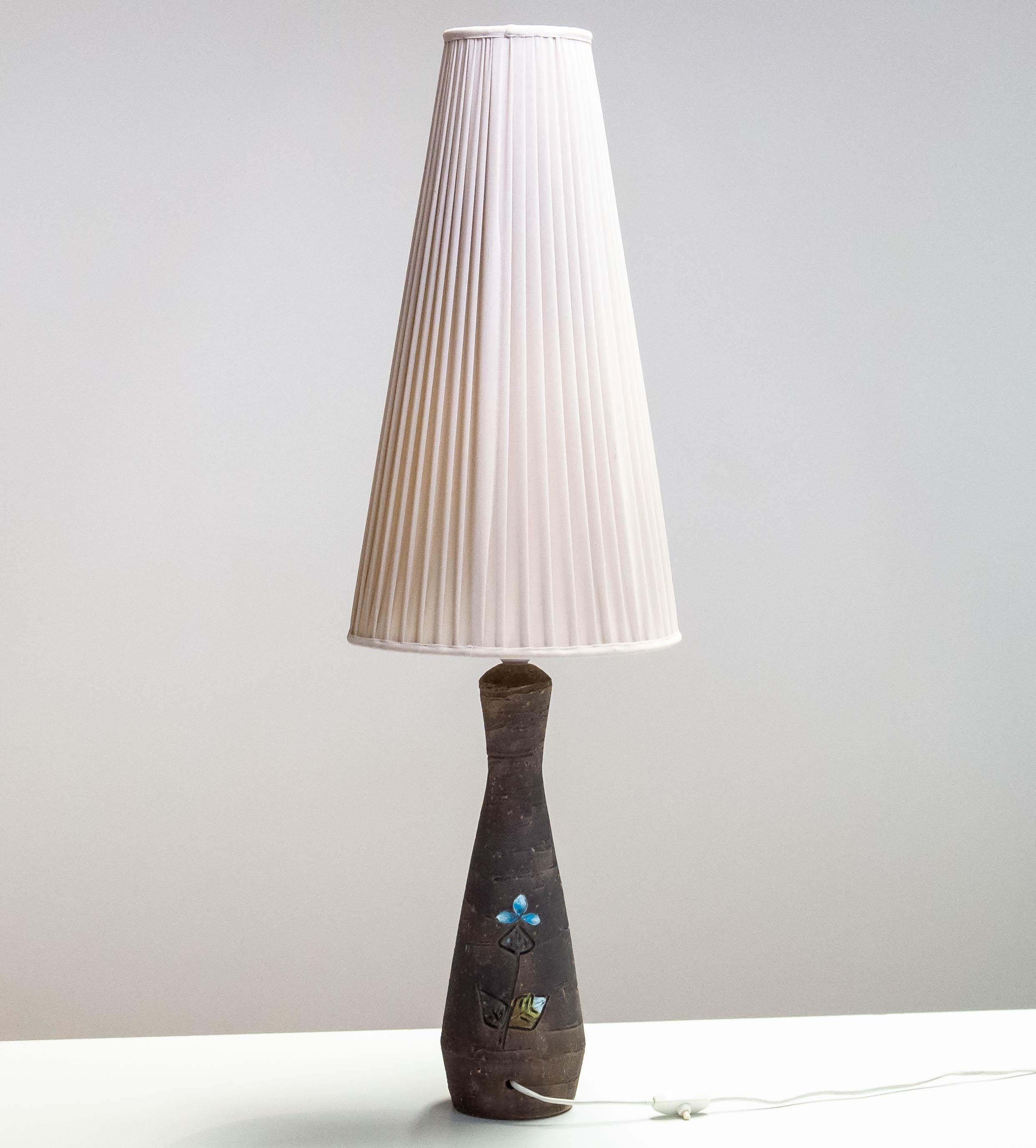 Grande lampe de bureau en grès des années 1960 par Tilgmans Keramic ,  Suède Bon état - En vente à Silvolde, Gelderland