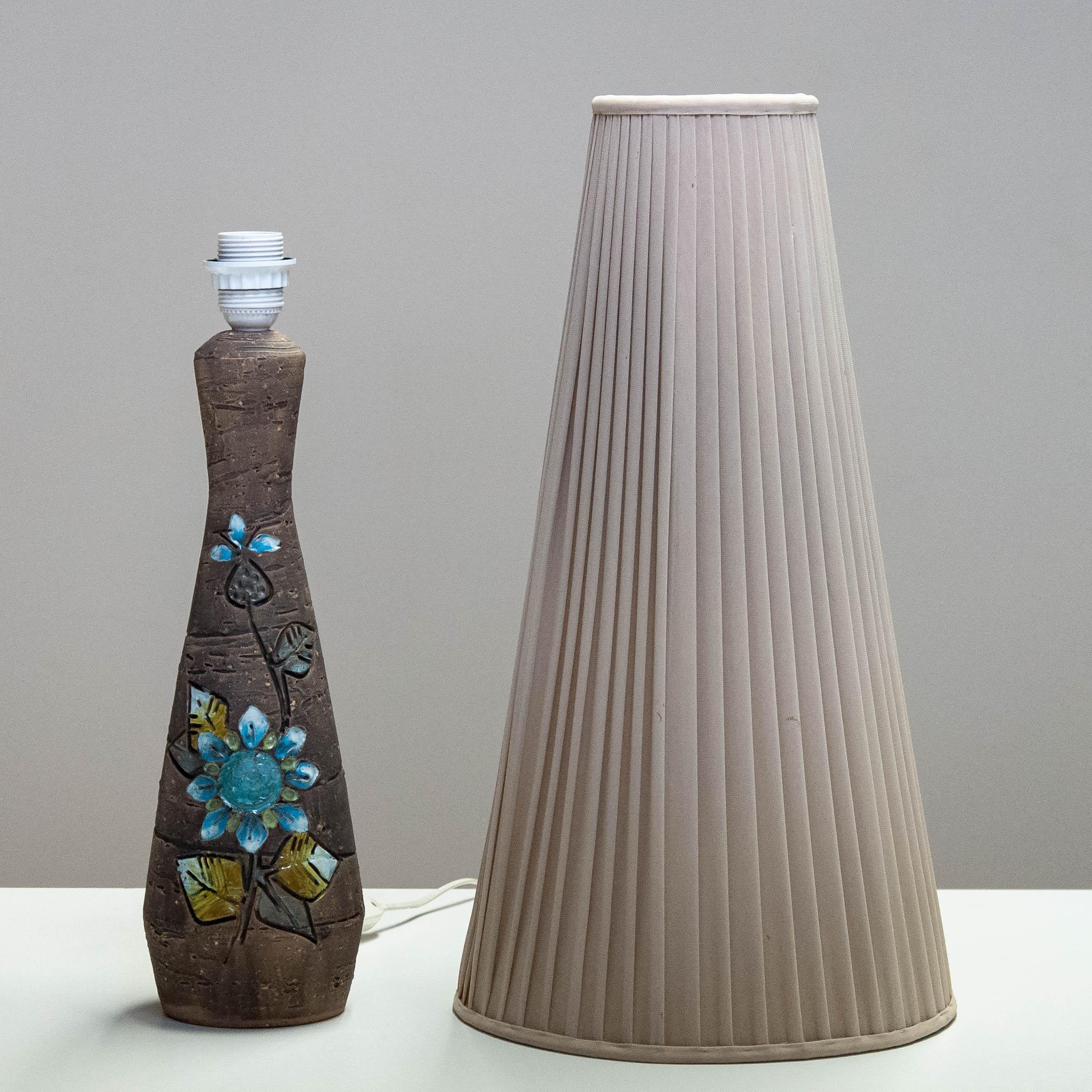 1960s Large Stoneware Table Lamp By Tilgmans Keramic Sweden For Sale 1