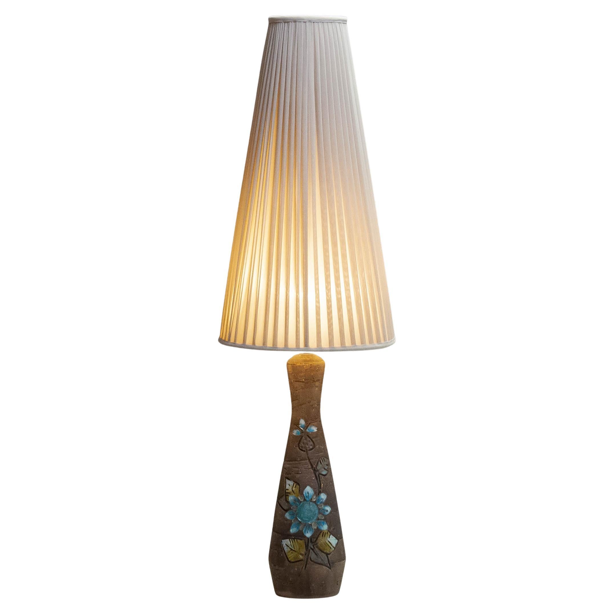 Grande lampe de bureau en grès des années 1960 par Tilgmans Keramic ,  Suède en vente