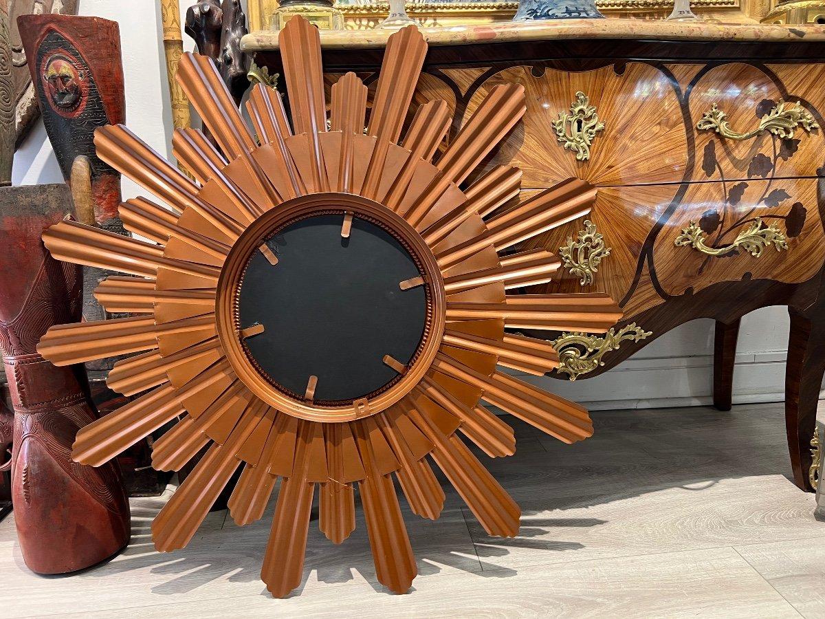 French 1960s Large Sun-Shaped Convex Mirror  For Sale