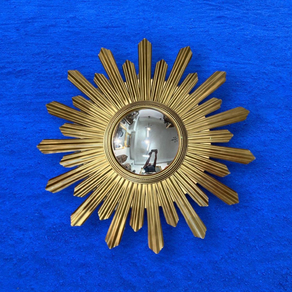 1960er Jahre Großer sonnenförmiger konvexer Spiegel  im Zustand „Gut“ im Angebot in NICE, FR