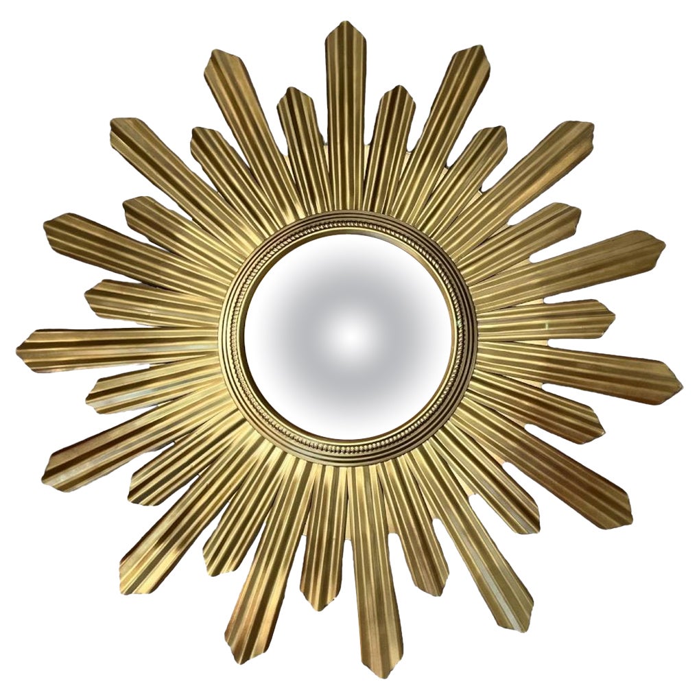 1960s Large Sun-Shaped Convex Mirror