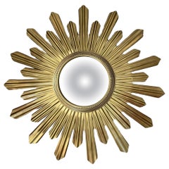 1960s Large Sun-Shaped Convex Mirror