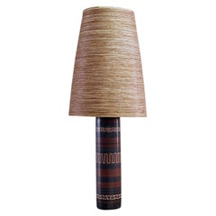 1960s Large Table Lamp by Lotte and Gunnar Bostlund in Hand-painted ceramic