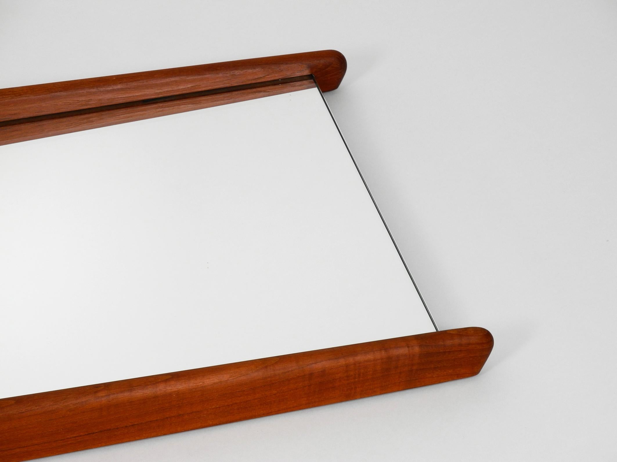 1960s Large Teak Wall Mirror in Minimalist Scandinavian Design 6