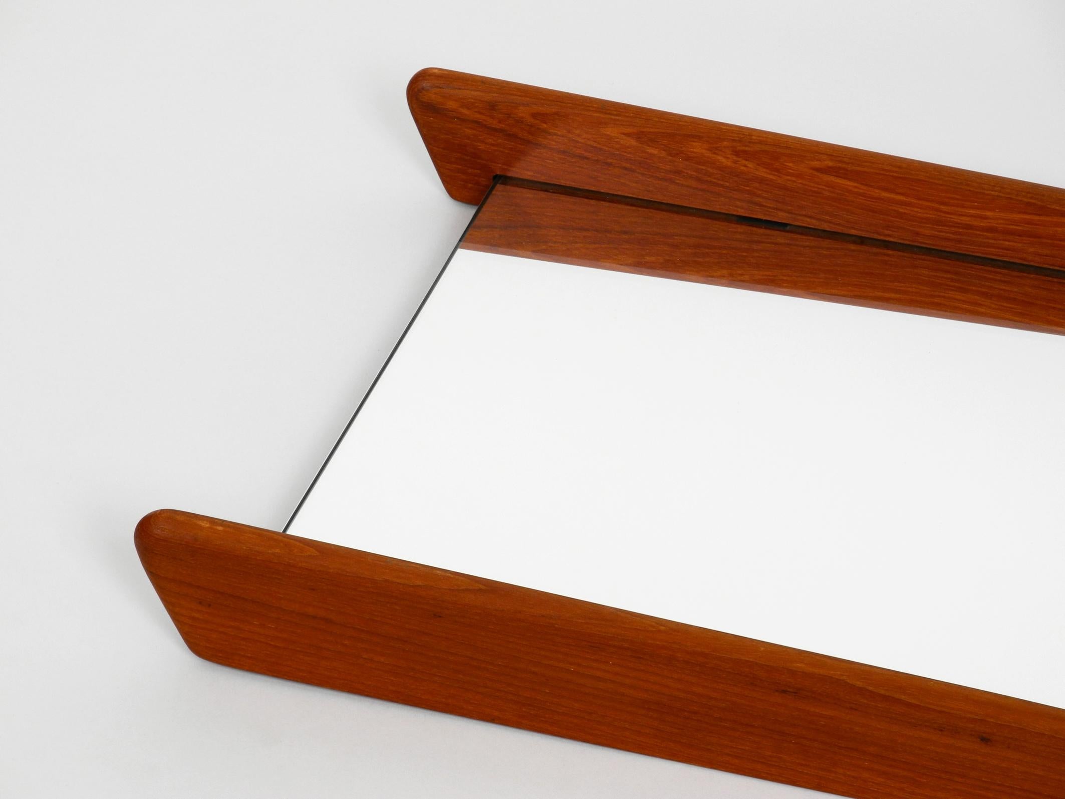 1960s Large Teak Wall Mirror in Minimalist Scandinavian Design 7