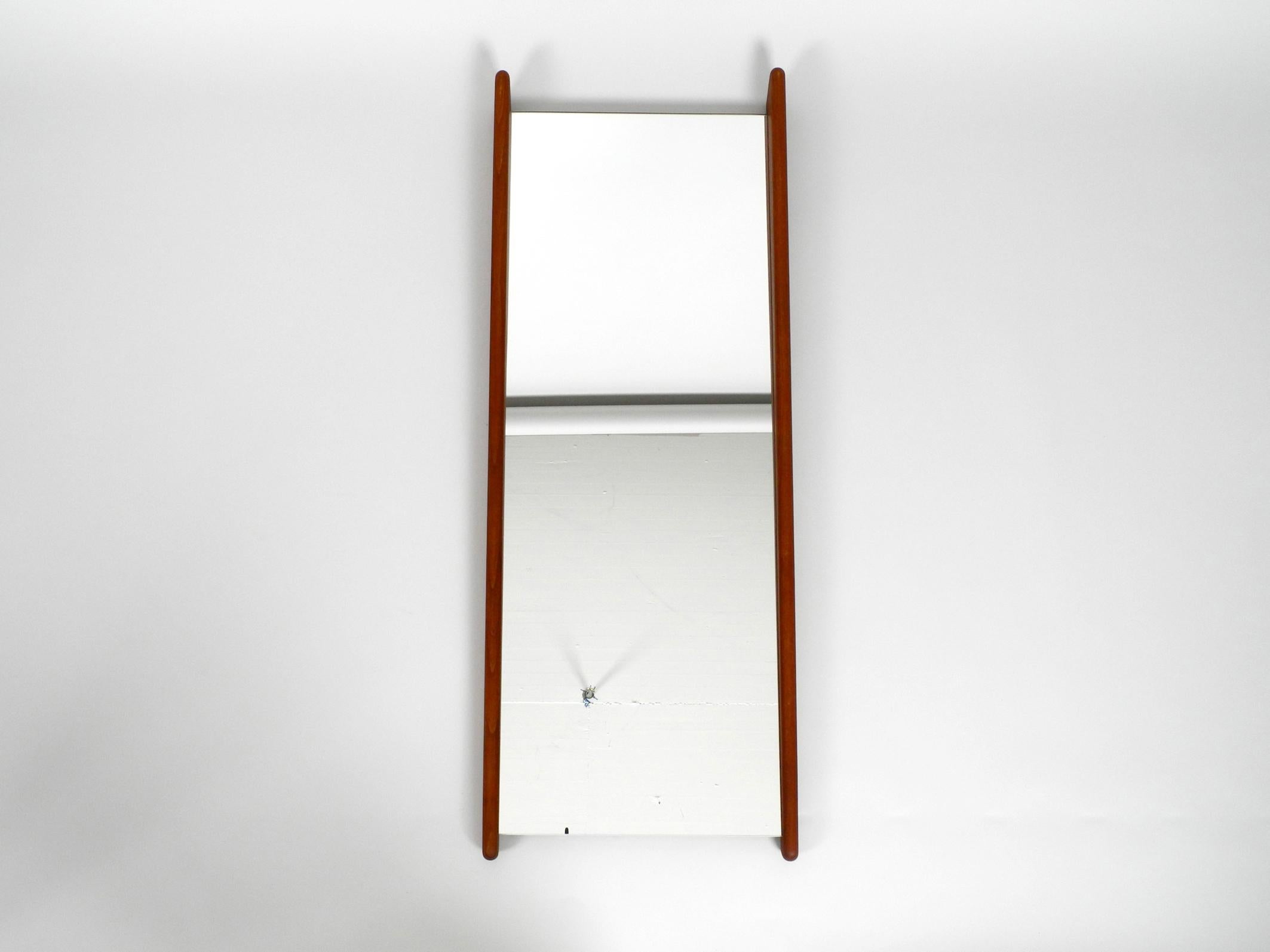Mid-Century Modern 1960s Large Teak Wall Mirror in Minimalist Scandinavian Design