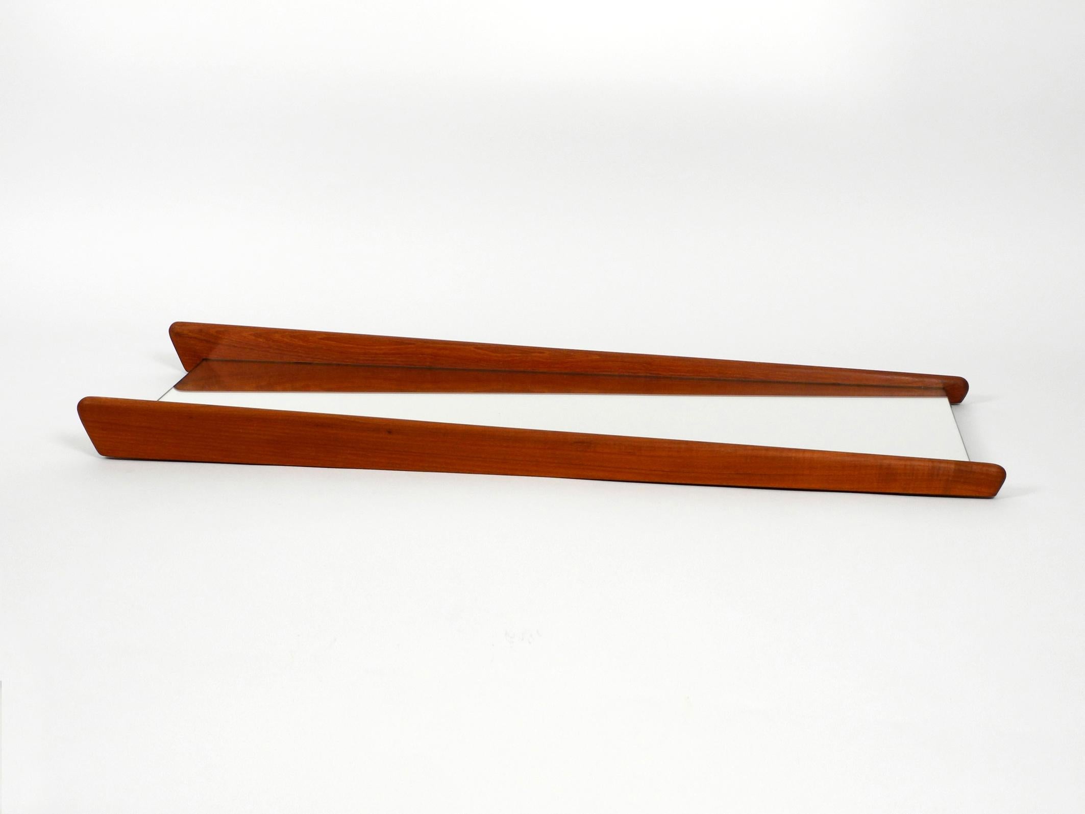 Danish 1960s Large Teak Wall Mirror in Minimalist Scandinavian Design