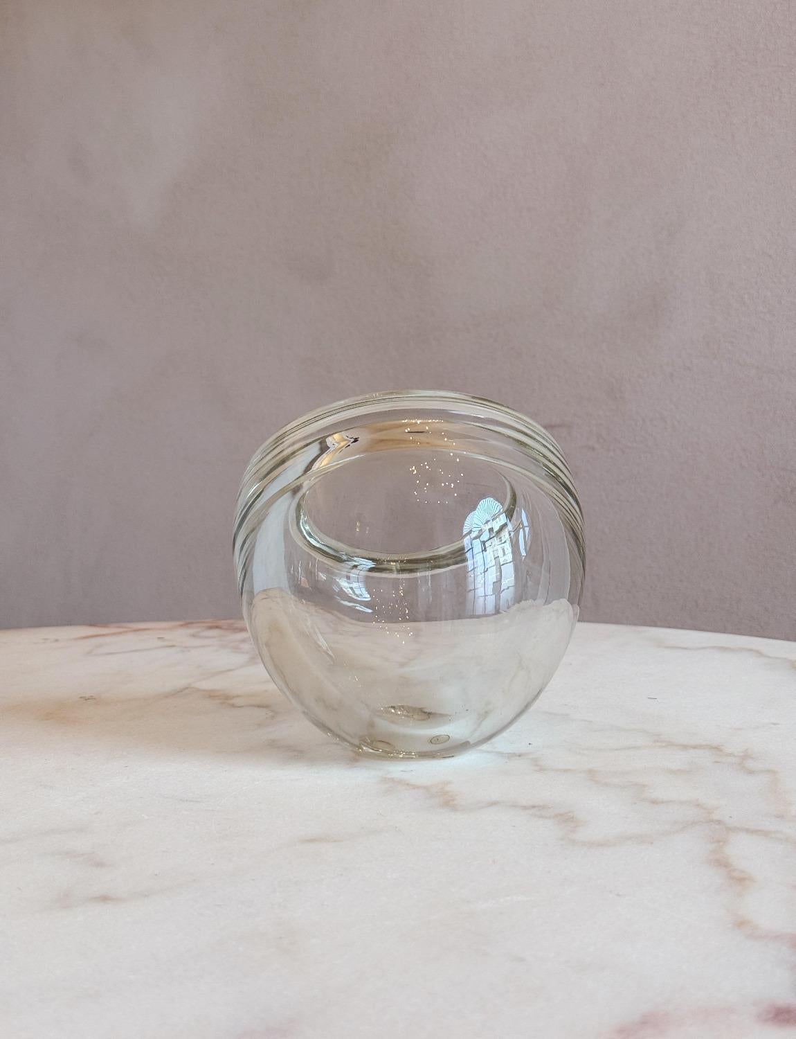 Ciotola Barbini trasparente di grandi dimensioni del 1960 in vendita 1