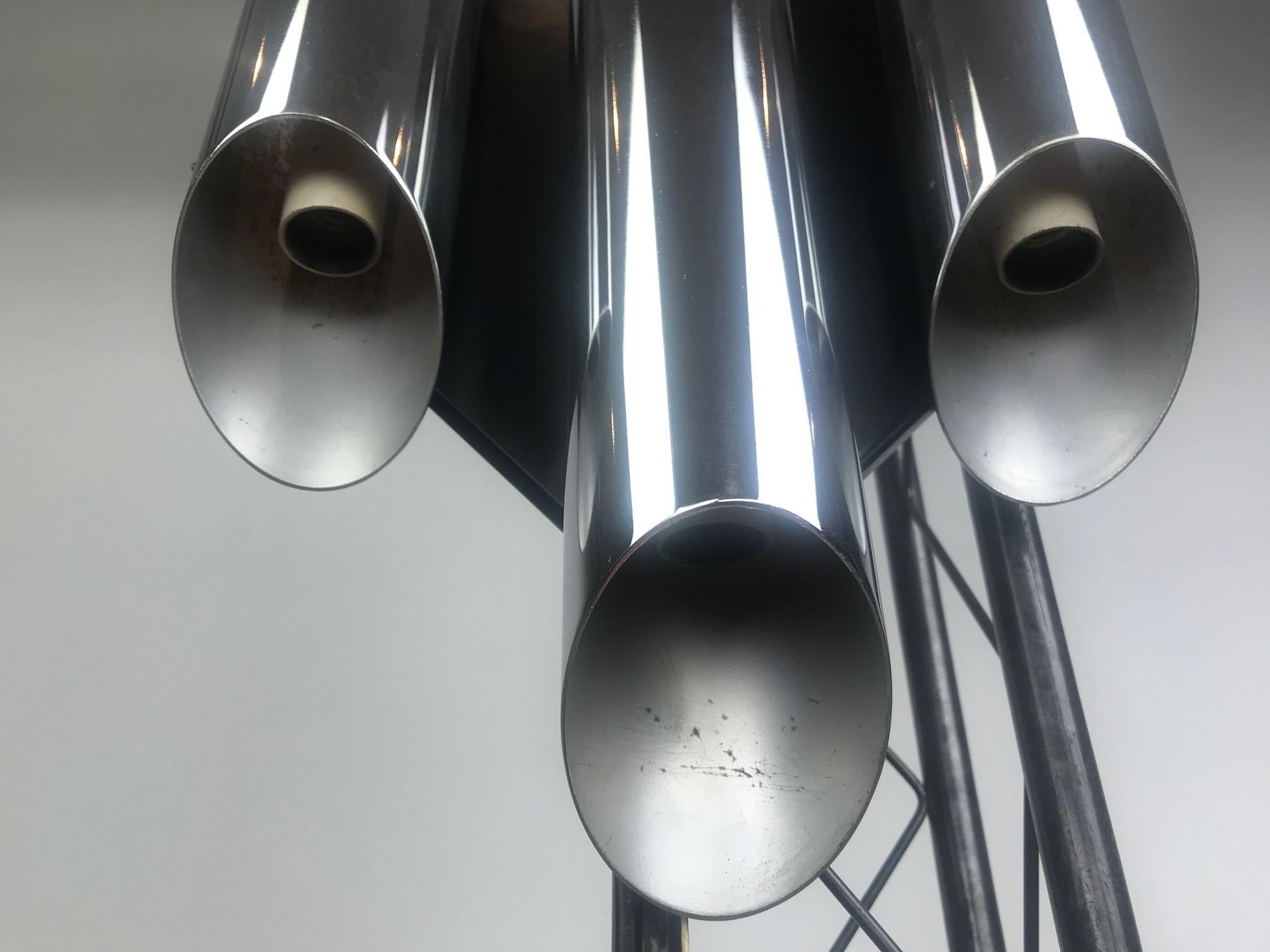 Tubular Chrome Wall Scone, Chromed Tubes Wall Light, 1960s For Sale 3