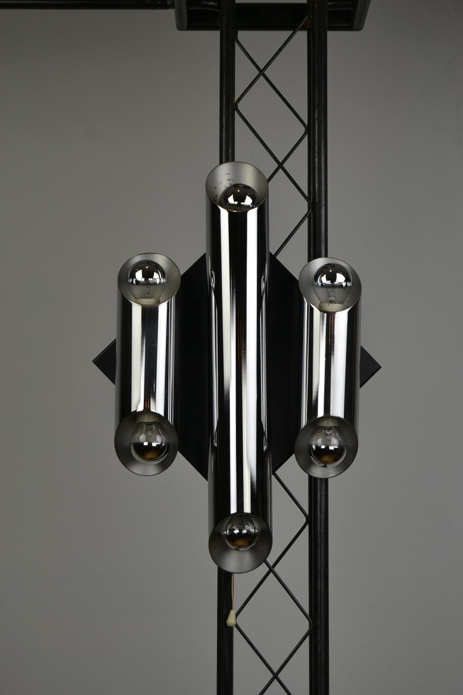 Tubular Chrome Wall Scone, Chromed Tubes Wall Light, 1960s For Sale 12