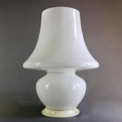 1960s Murano Mushroom Art Glass two-light large Table Lamp with Spiral Pattern