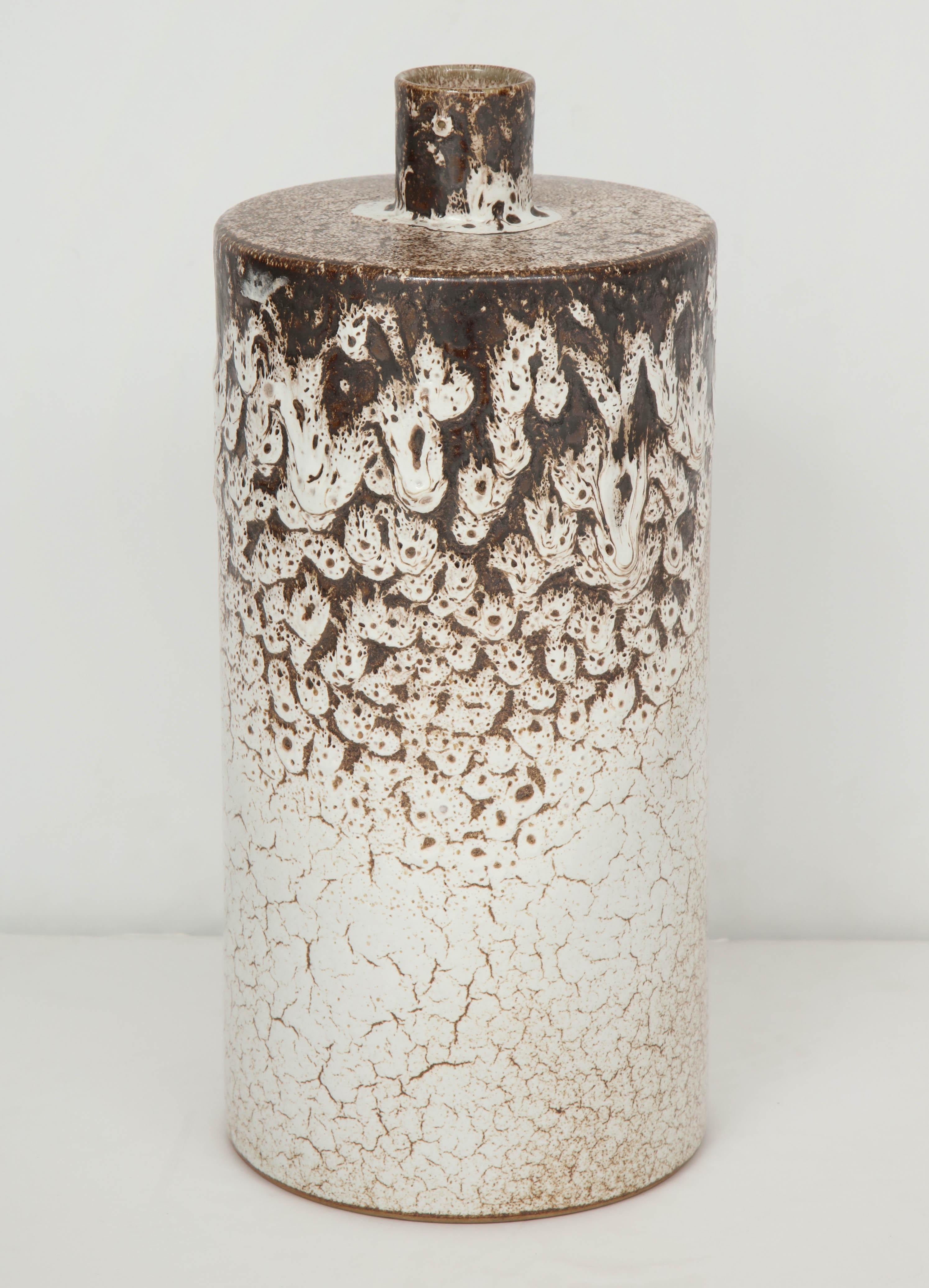 1960s large West German vase with a wonderful fat lava glazed finish.