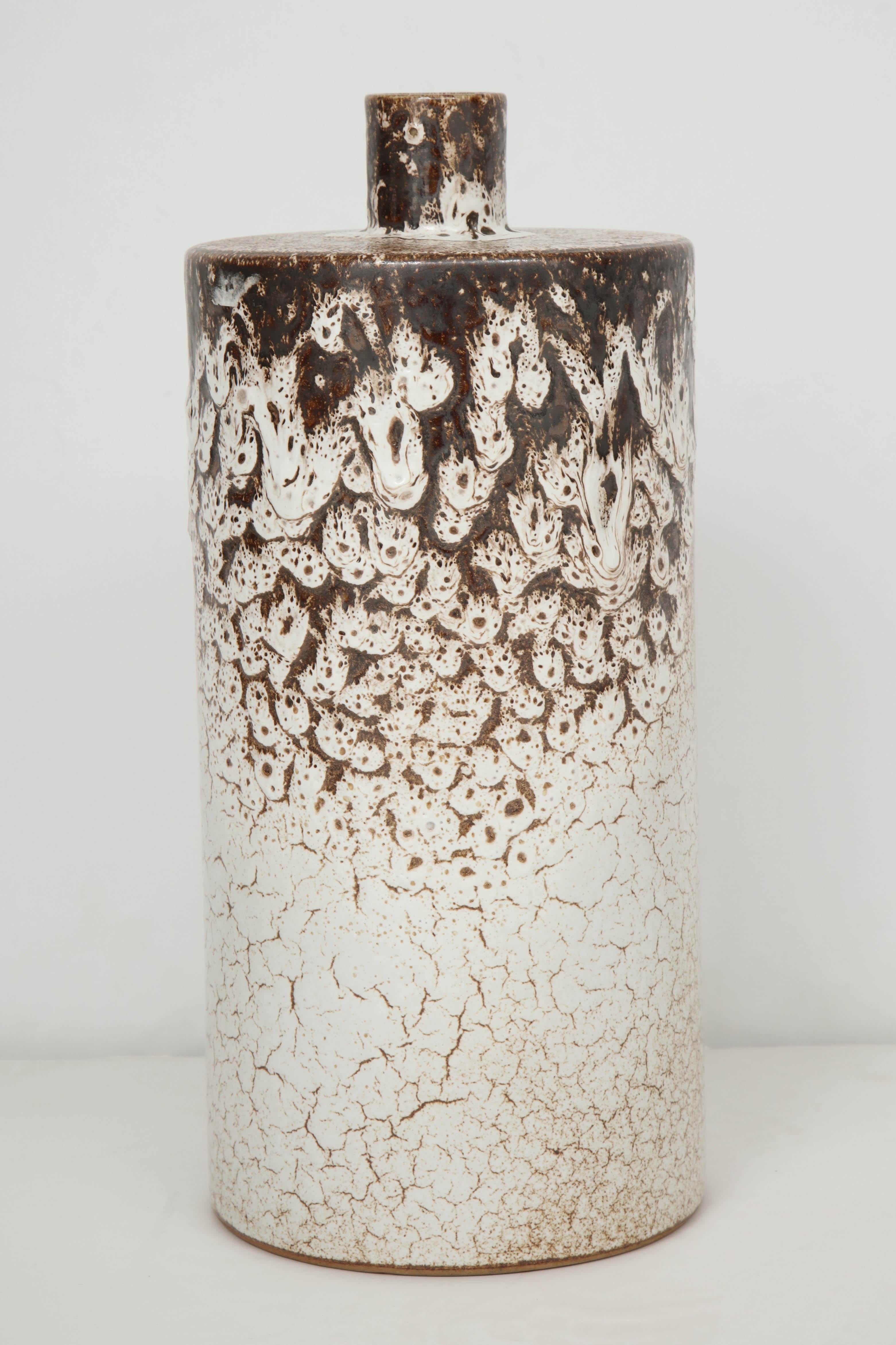 1960s Large West German Fat Lava Vase In Excellent Condition In New York, NY