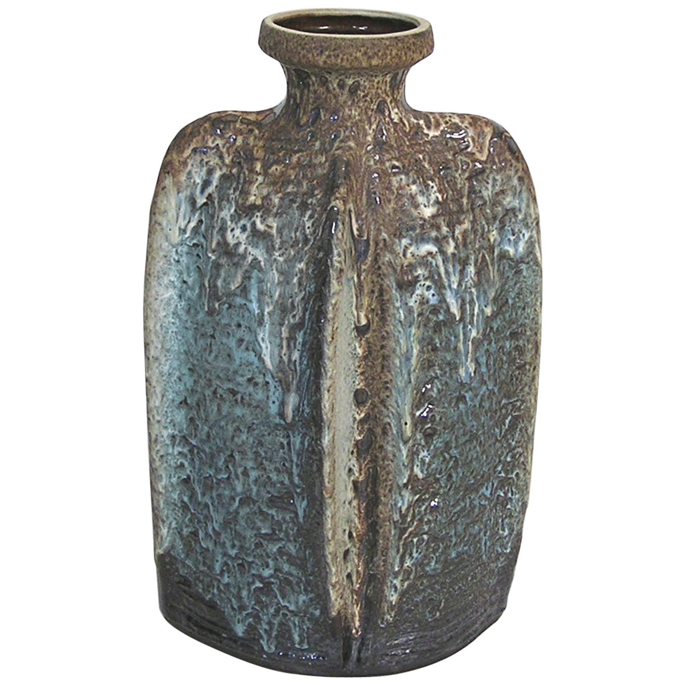 1960s Large West German Pottery Vase by Carstens Tonnieshof Luxus For Sale
