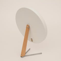 1960s Large White Durlston Designs Teak Vanity Table Mirror by Owen Thomas