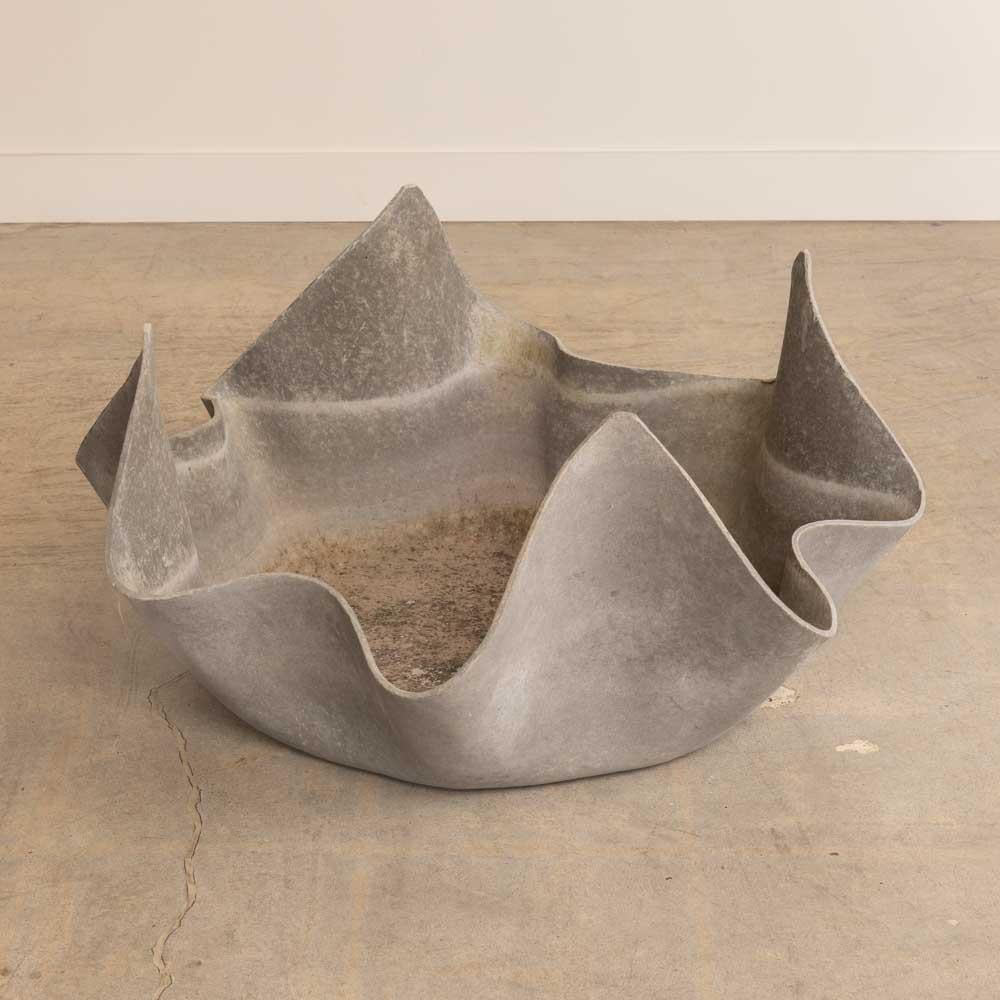 1960's Large Willy Guhl Concrete Handkerchief Planter In Good Condition For Sale In Los Angeles, CA