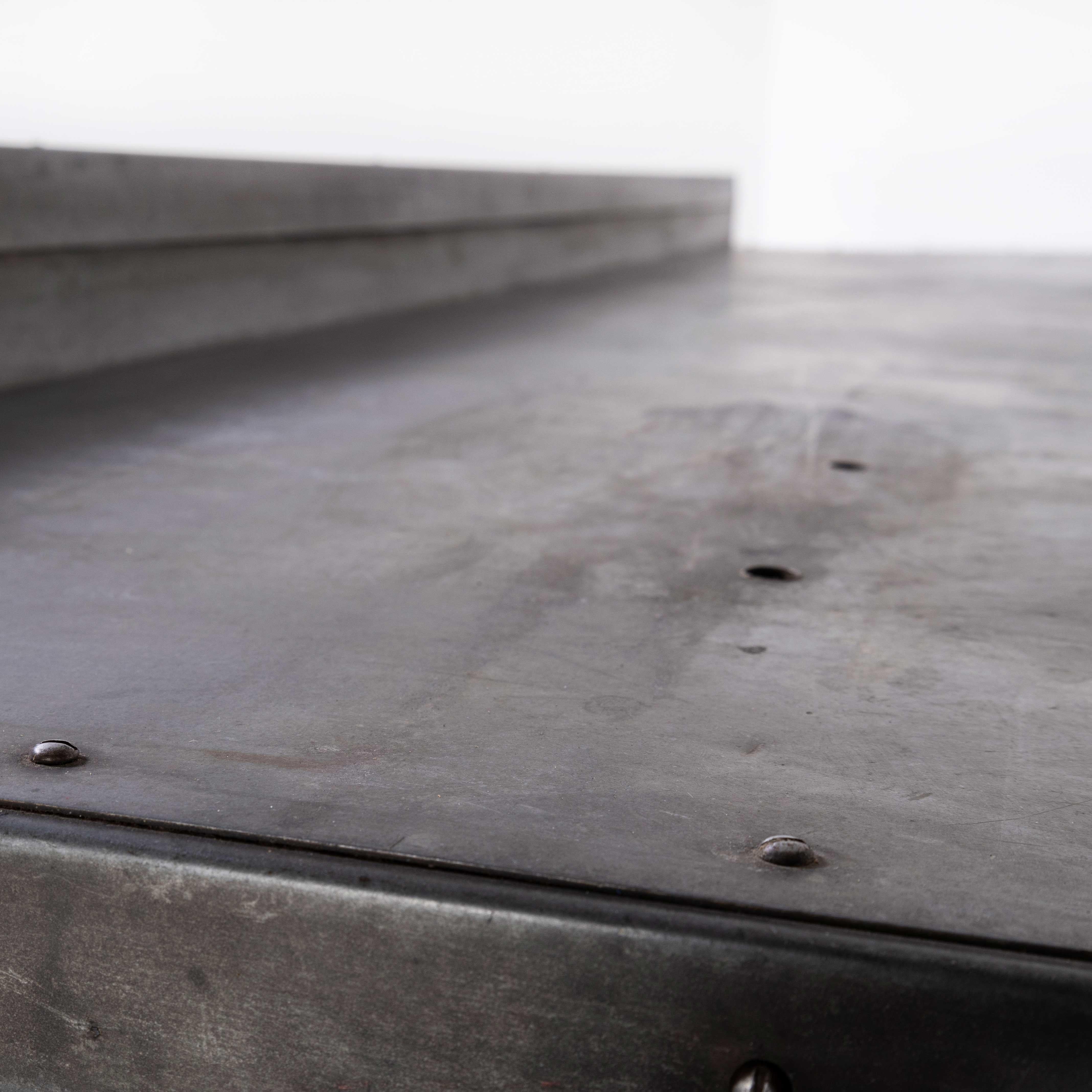 1960's Large Zinc Top Bench, Console Table, Potting Bench 3