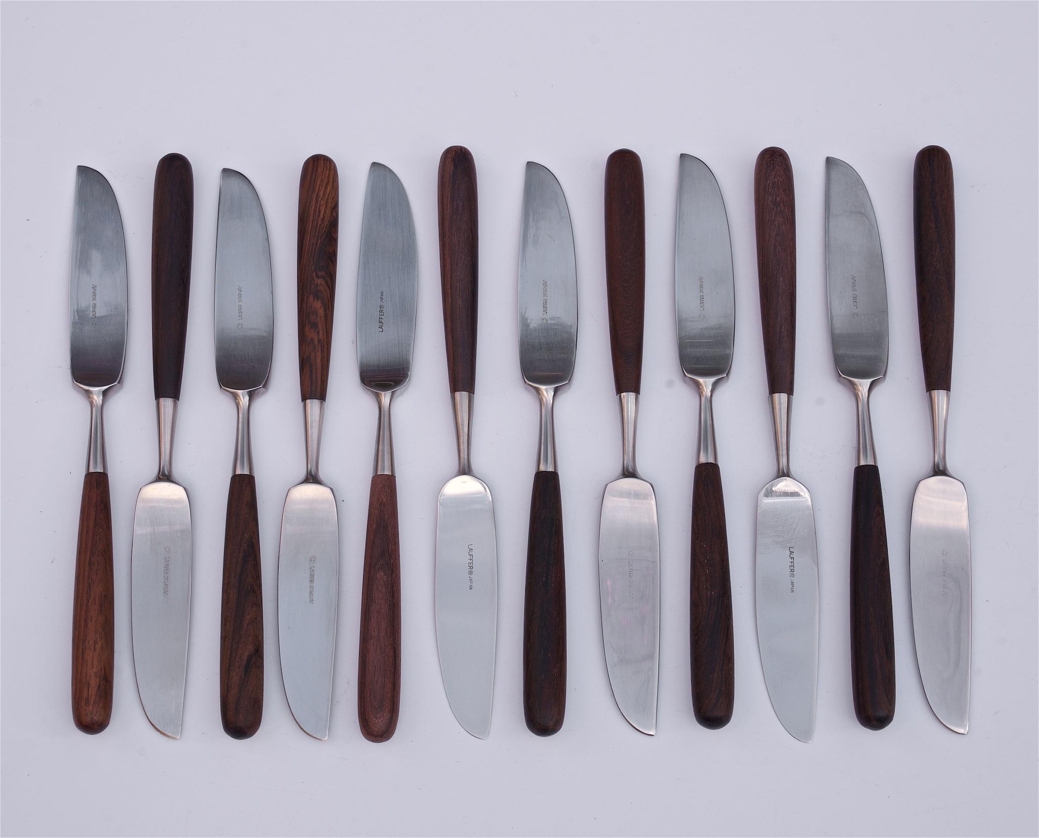 1960s Lauffer Rosewood Flatware 12 Service Scandinavian Danish Modern, 67 Pcs 7