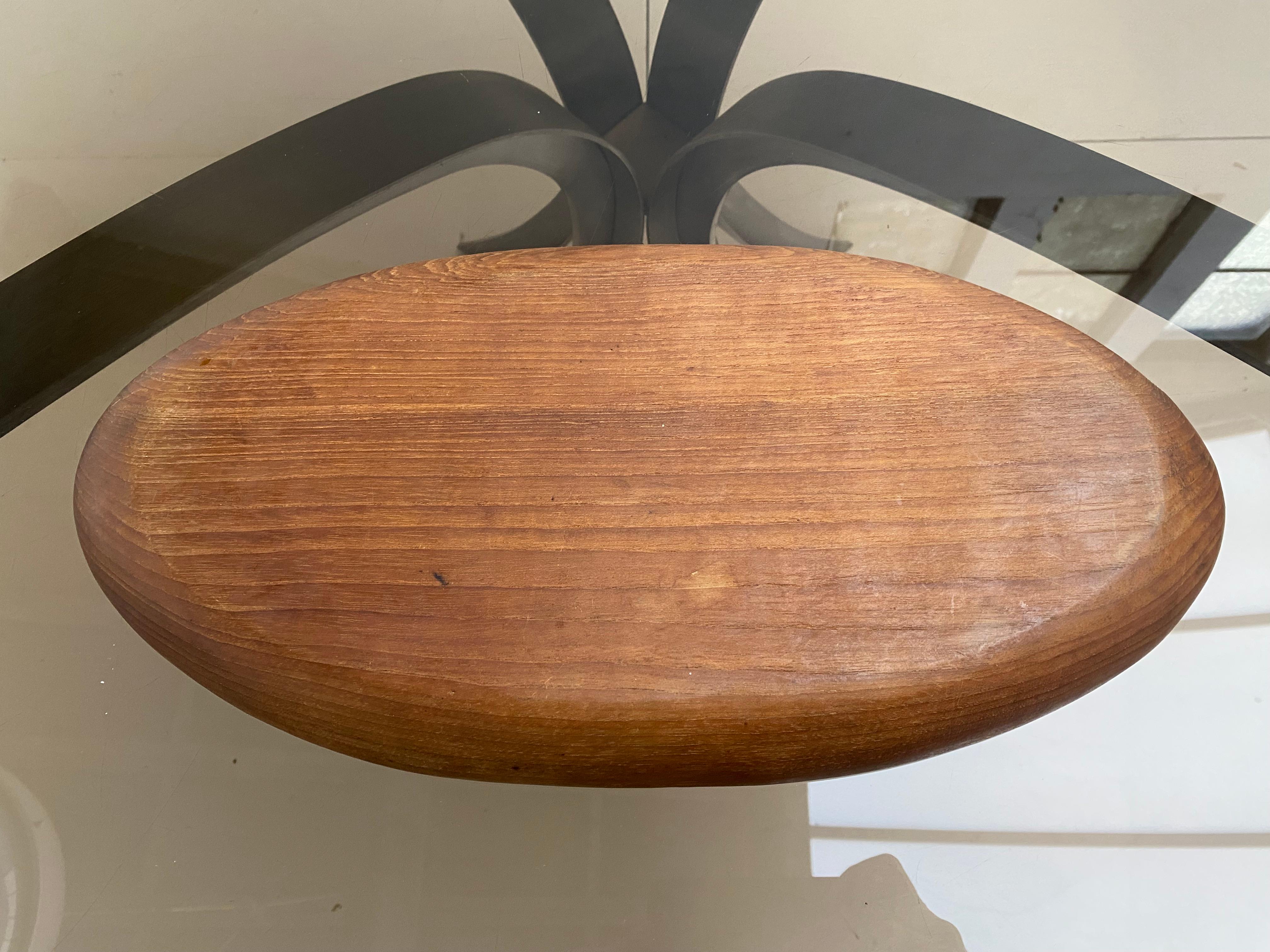1960's Laur Jensen for Odense Denmark Carved Teak Party Dish Server 6