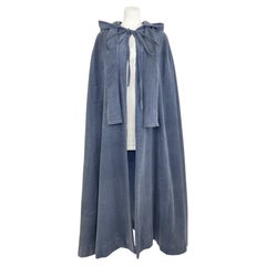 1960's Laura Ashley Blue Grey Corduroy Cape