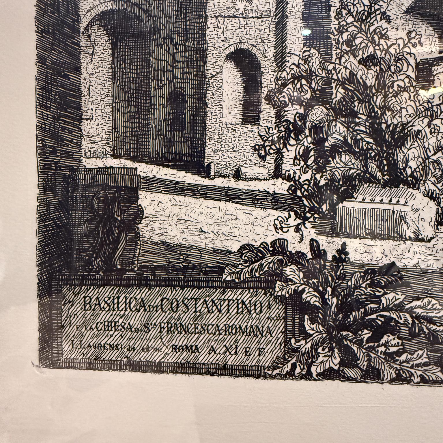 Laurenzi Italian Architectural Etching Secret Message des années 1960 en vente 2