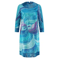 1960s Lauretta Alta Moda Blue and Purple Sequinned Dress