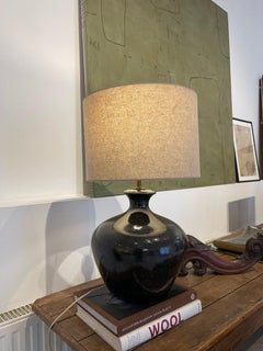 1960s Lava Glaze Ceramic Table Lamp, Sculptural Mid-Century Modern