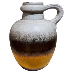 1960s Lava Stripe Pottery Vessel Jug West Germany